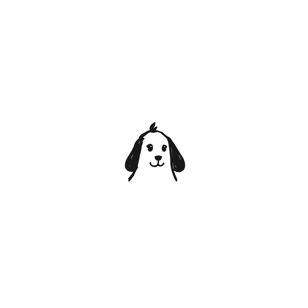 Illustration of Simple Smiling Dog Doodle