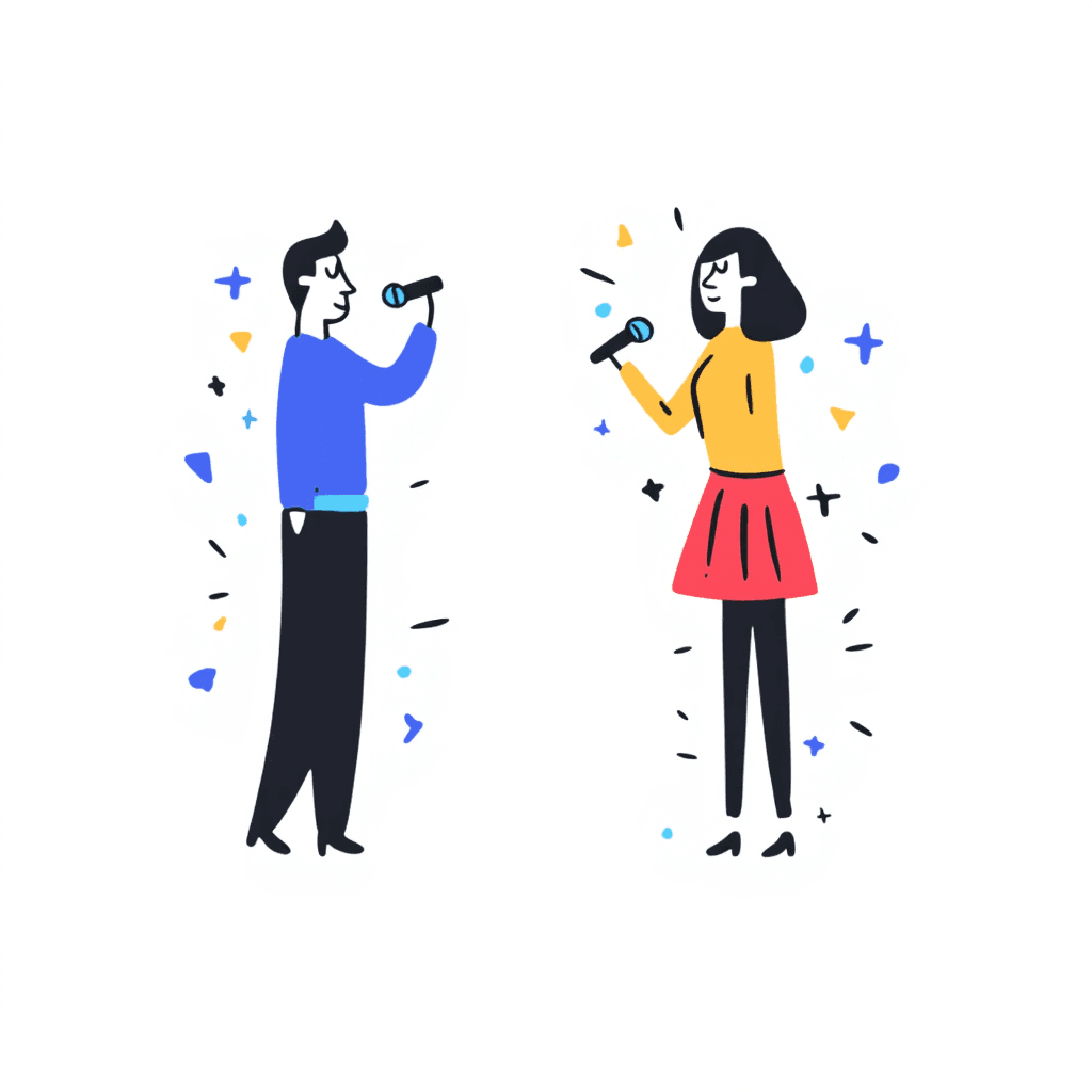 Illustration of Singers in a Contest