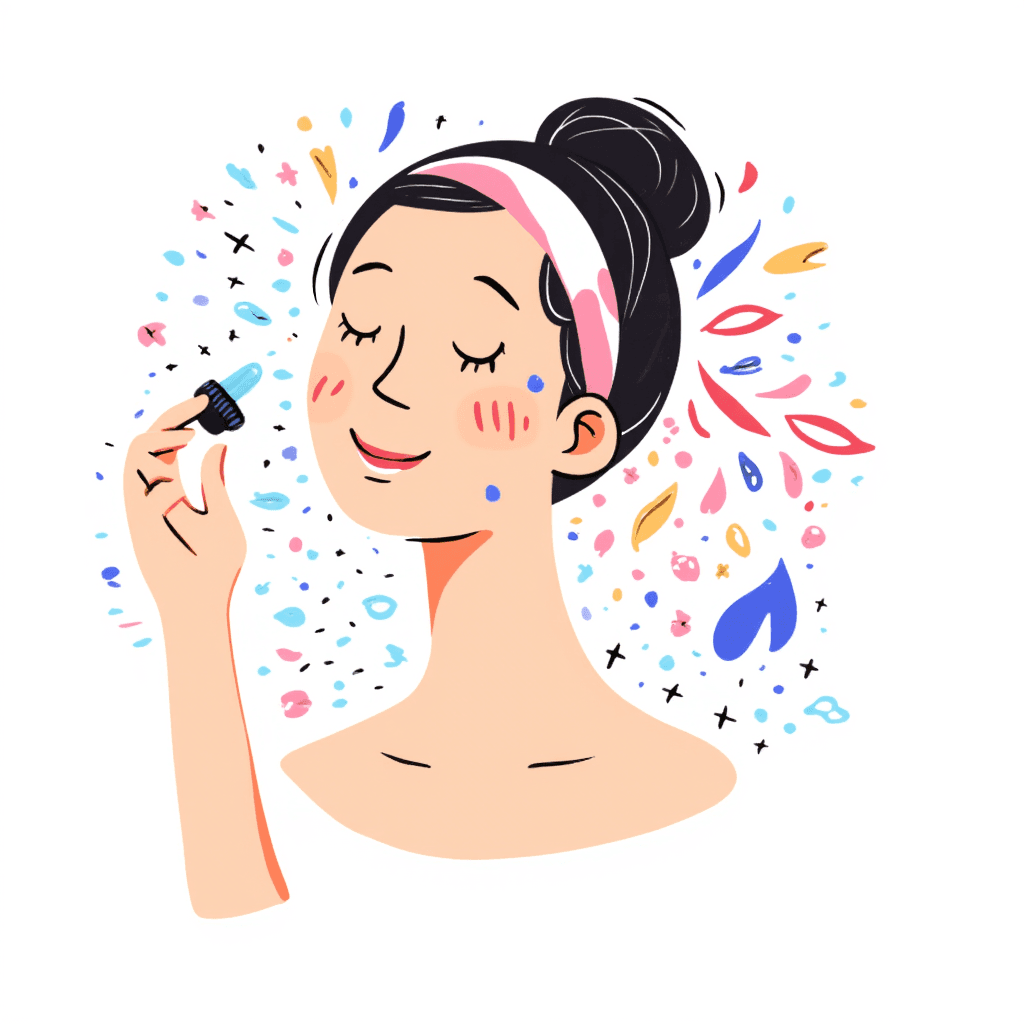 Illustration of Skincare with Serum