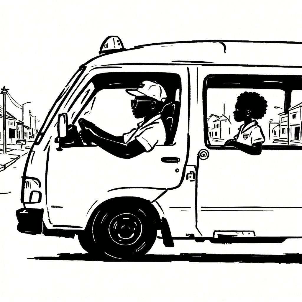 Illustration of South African Taxi Scene