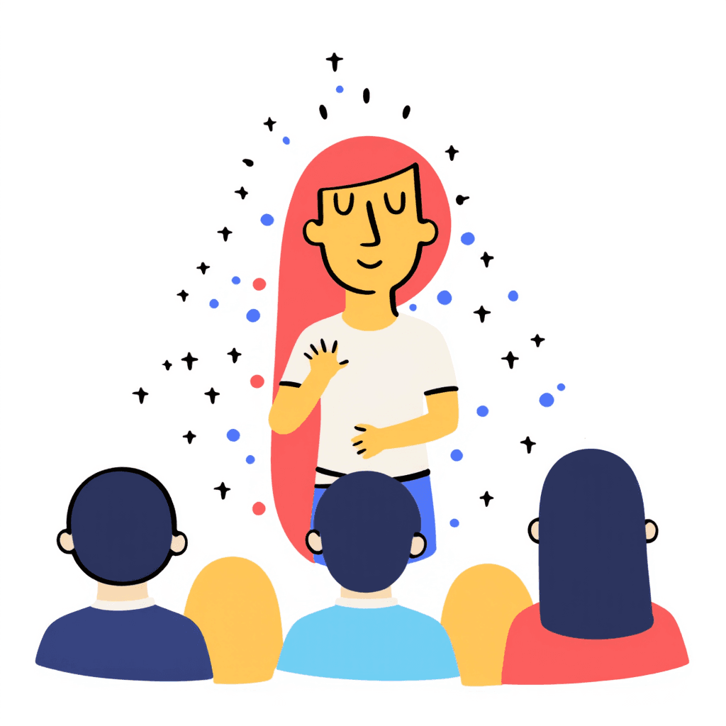 Illustration of Speaker Engaging Audience
