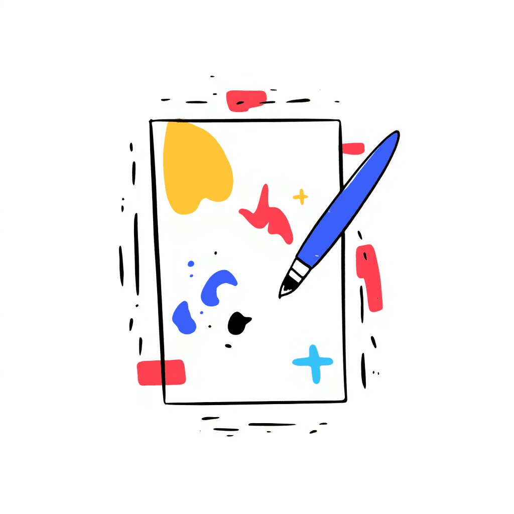 Illustration of Spilled Paint with Brush