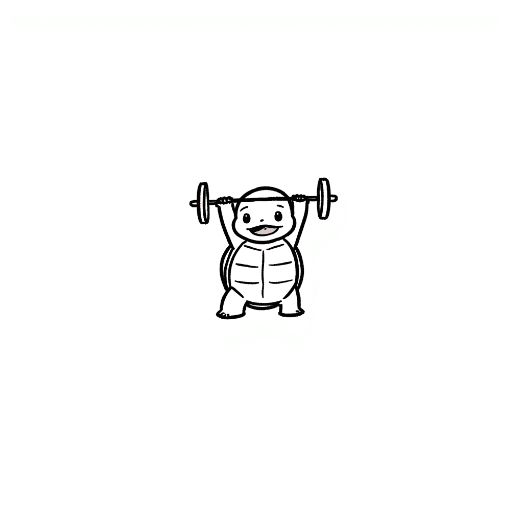 Illustration of Squirtle Doing Crossfit