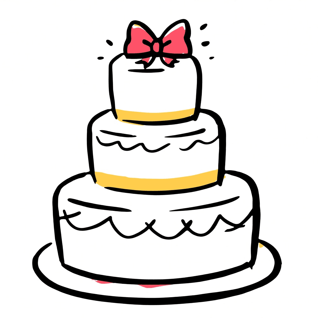 Illustration of Three-Tier Wedding Cake