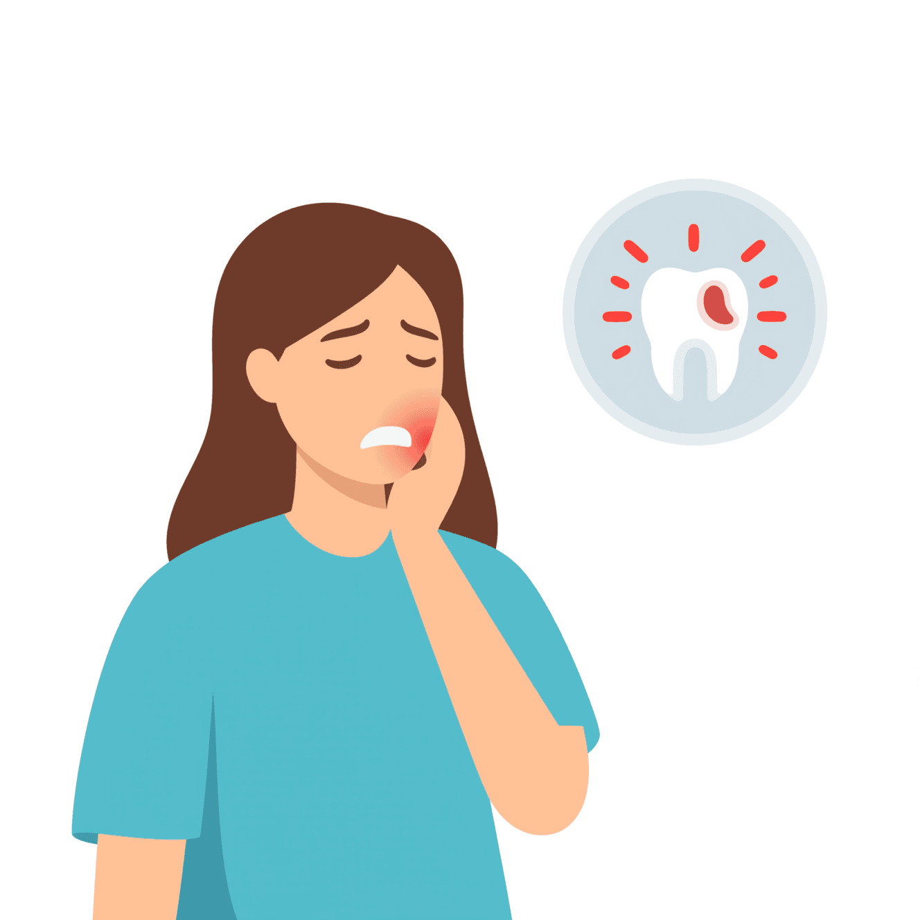 Illustration of Toothache and Dental Pain