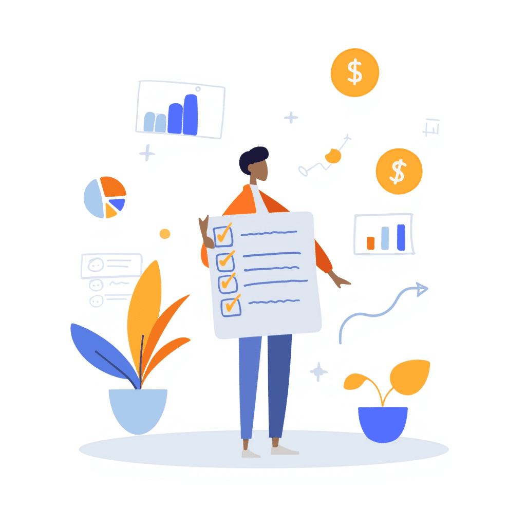 Illustration of Tracking Expenses Concept