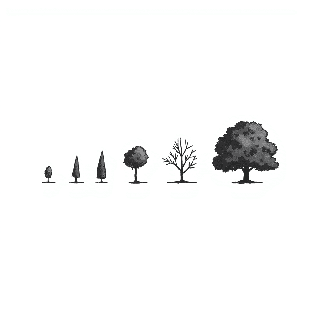 Illustration of Tree Growth Stages