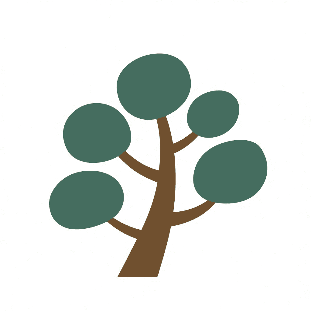 Illustration of Tree with Five Branches
