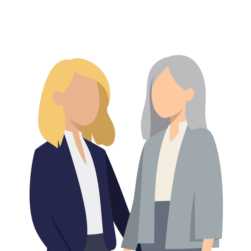 Illustration of Two Businesswomen Talking