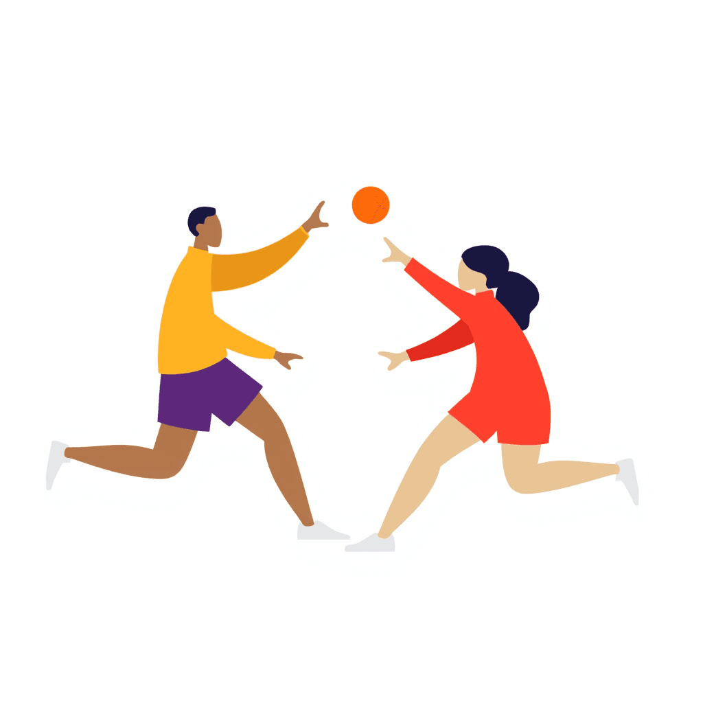 Illustration of Two People Playing Sports