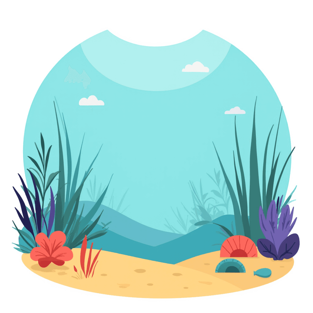 Illustration of Underwater Cartoon Scene