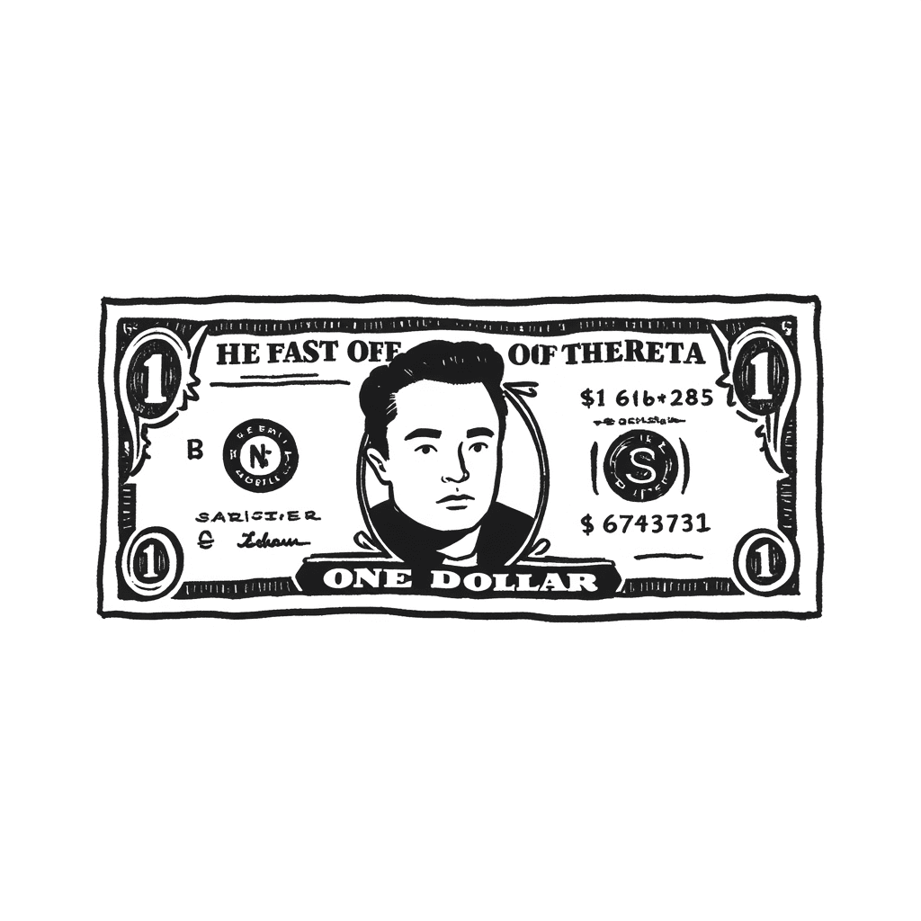 Illustration of Unique Dollar Bill Design