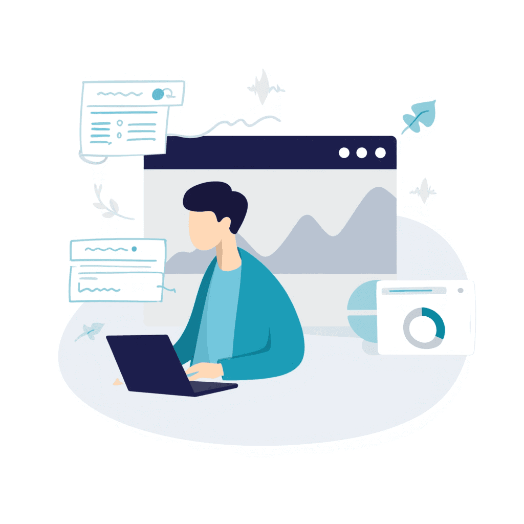 Illustration of Web Developer at Work