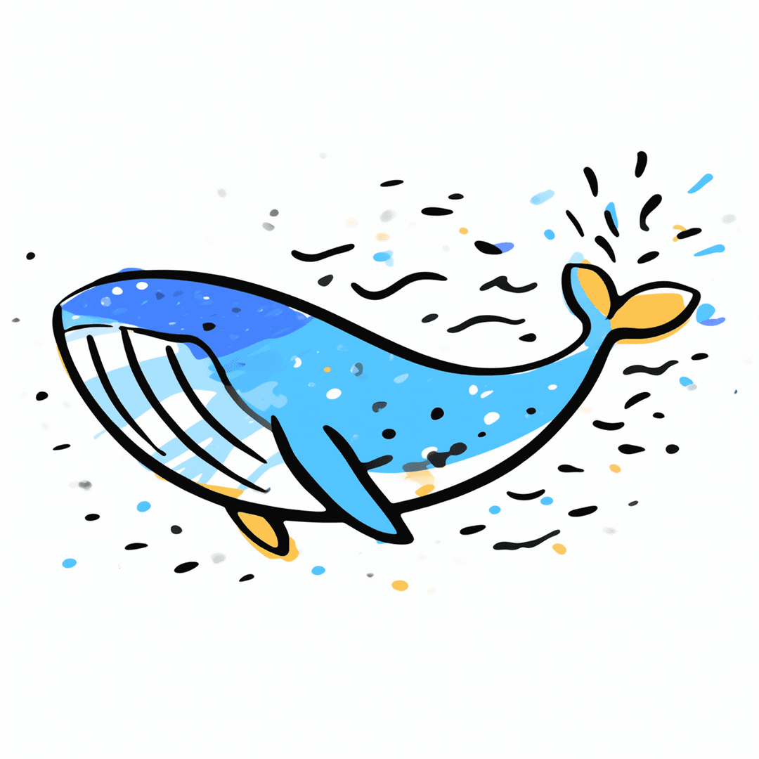 Illustration of Whale in Deep Sea