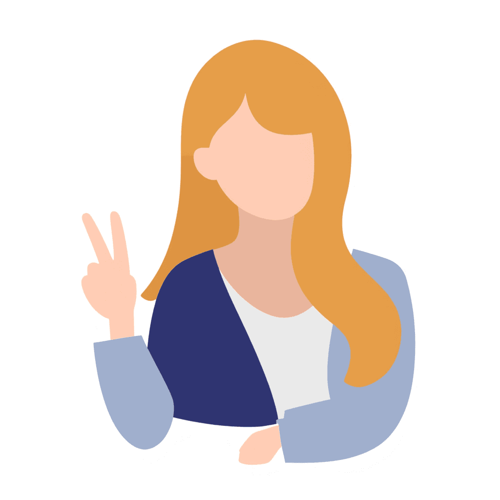 Illustration of Woman Showing Peace Sign