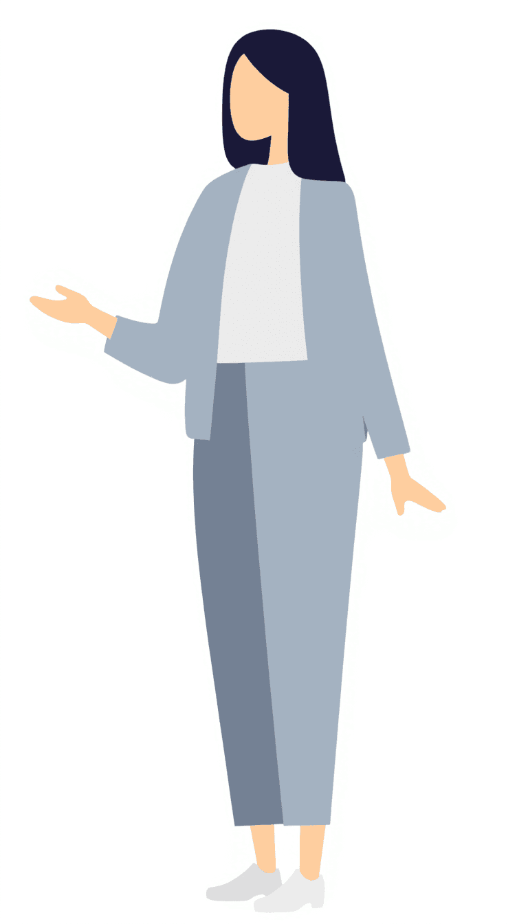 Illustration of Woman Welcoming HR User