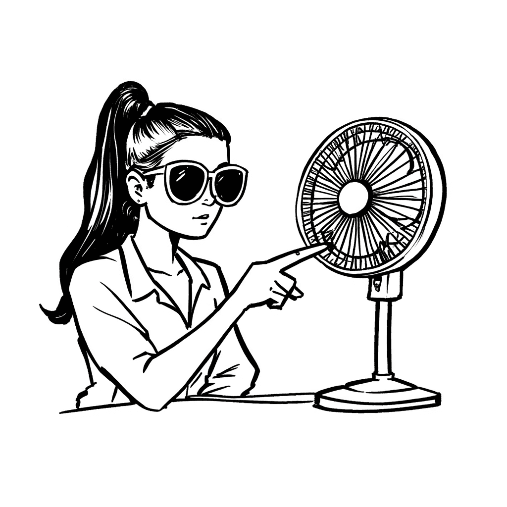 Illustration of Woman with Fan