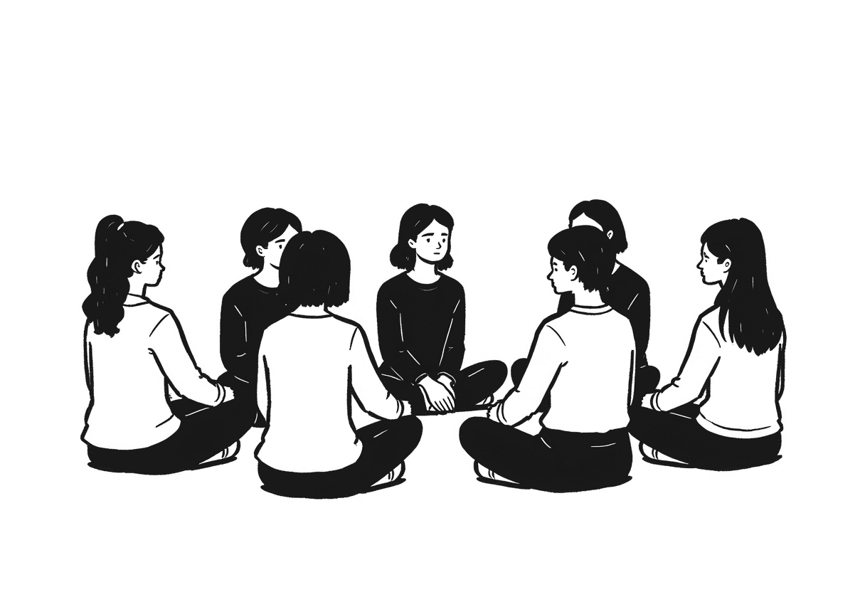Illustration of Women Sitting in a Circle
