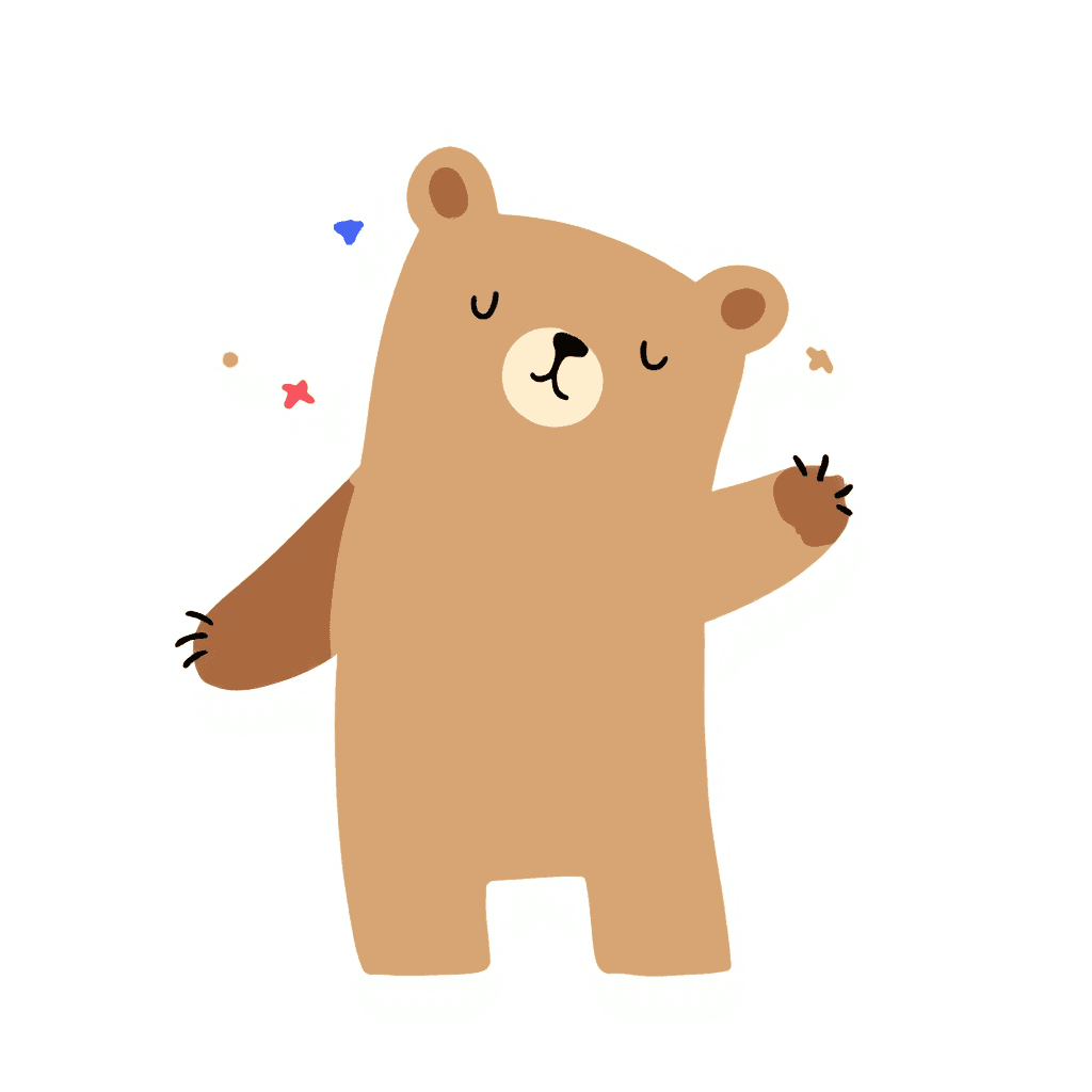 Illustration of a Bear Dancing