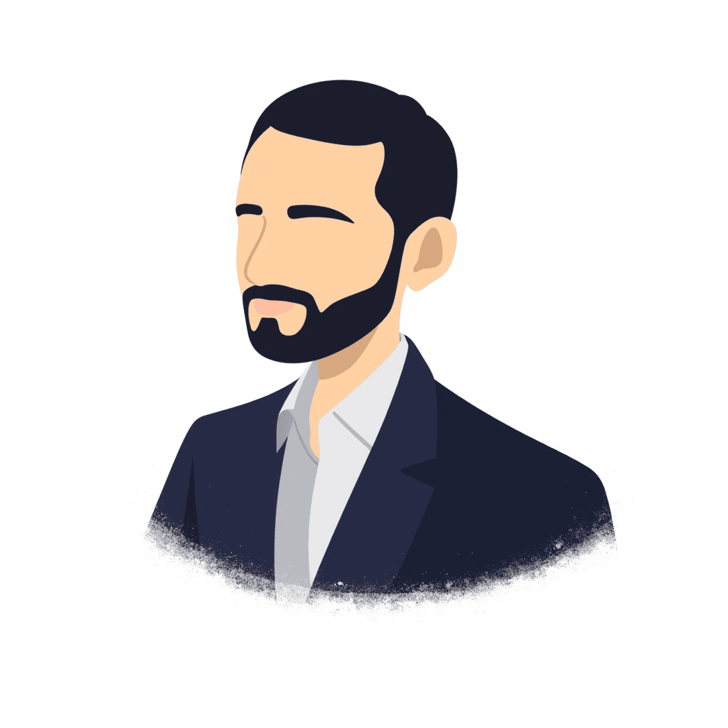 Illustration of a Bearded Man in Suit