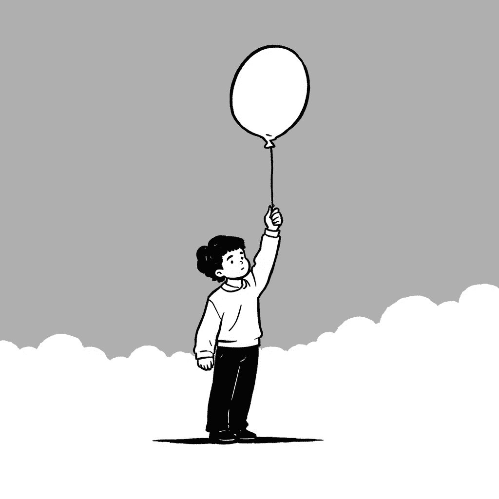 Illustration of a Boy Losing a Balloon