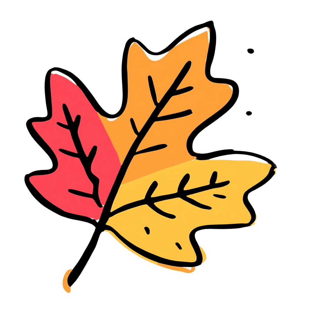 Illustration of a Colorful Autumn Leaf