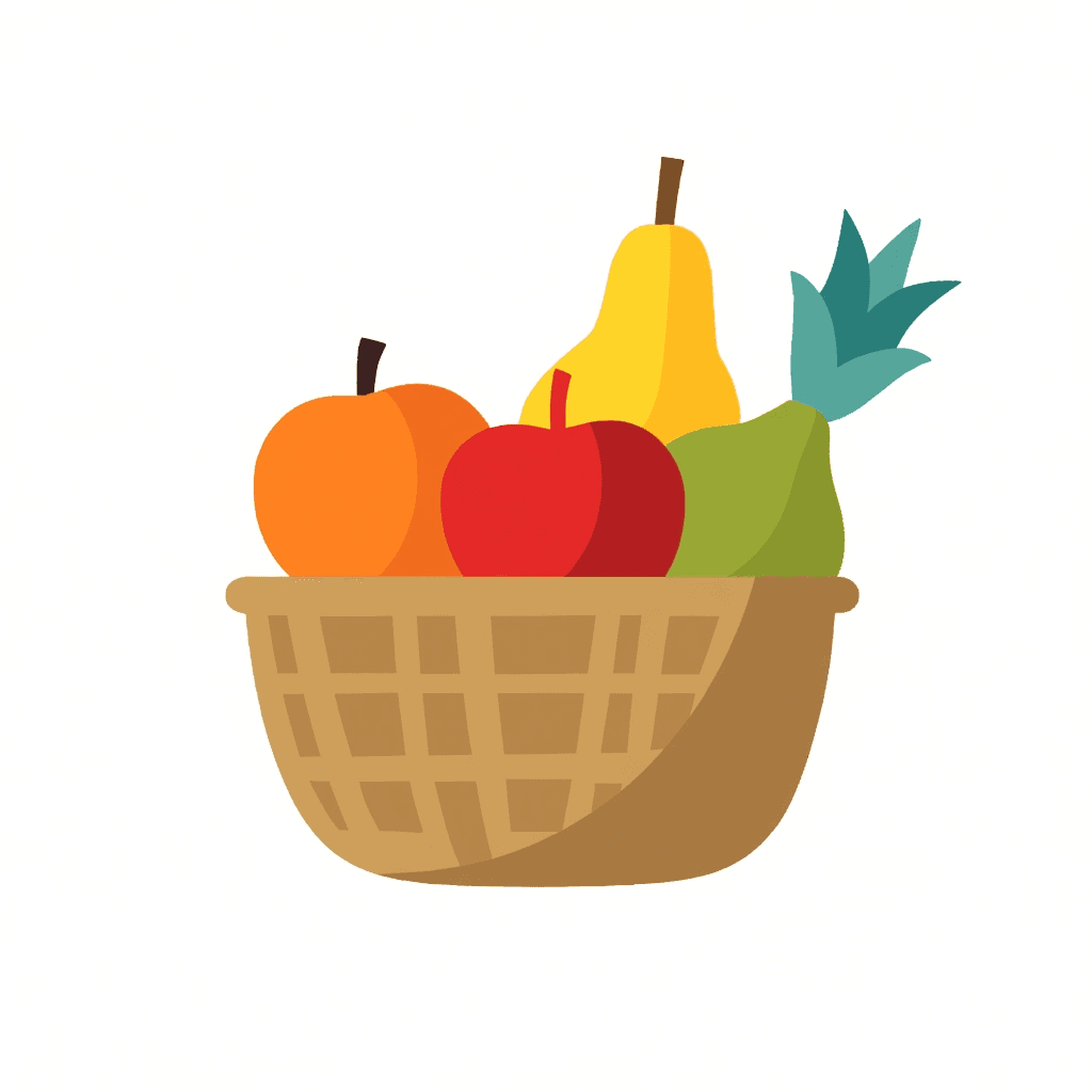 Illustration of a Colorful Fruit Basket