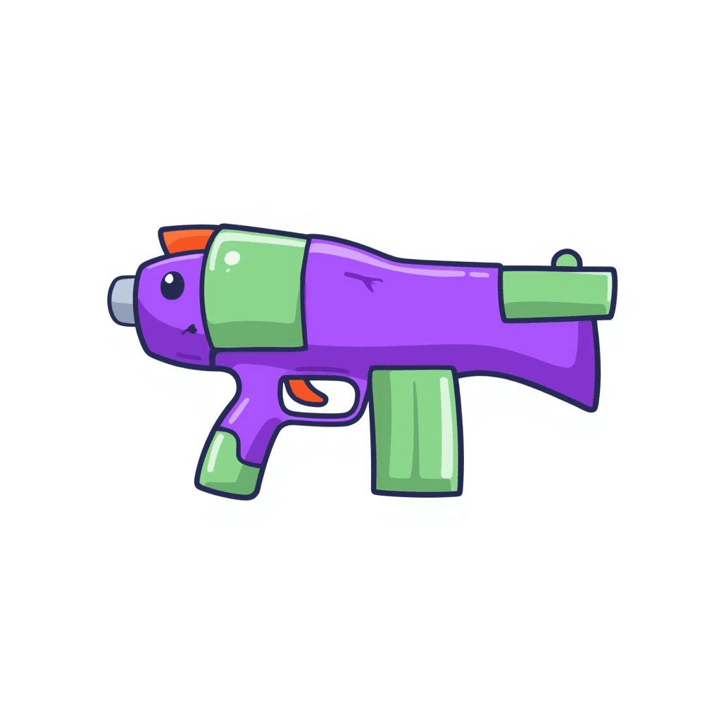 Illustration of a Colorful Water Gun