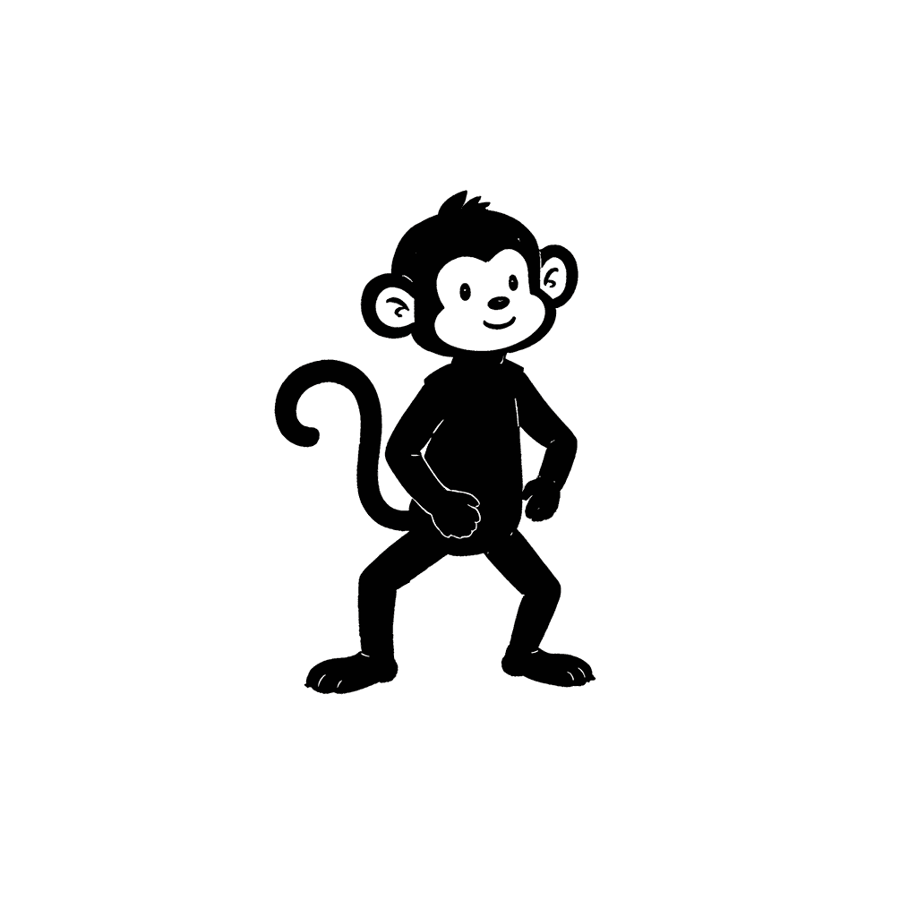 Illustration of a Cute Cartoon Monkey