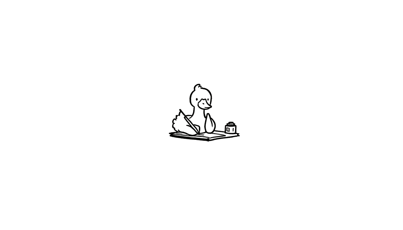 Illustration of a Cute Goose Writing