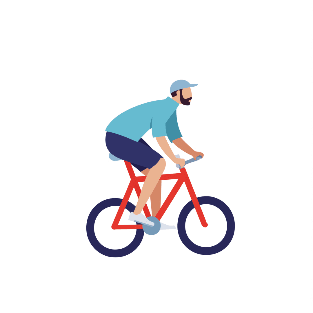 Illustration of a Cyclist Riding a Bike