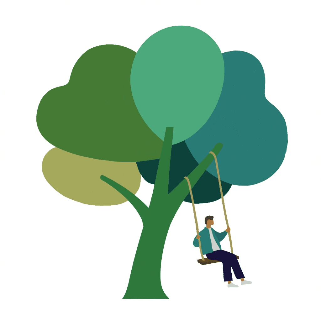 Illustration of a Fig Tree with Swing