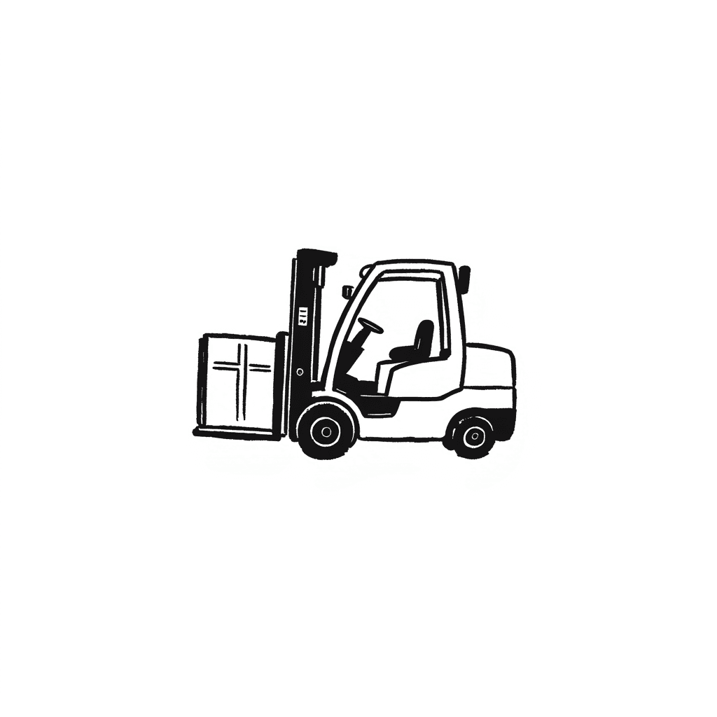 Illustration of a Forklift with Cargo
