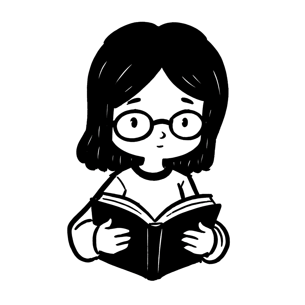 Illustration of a Girl with a Book