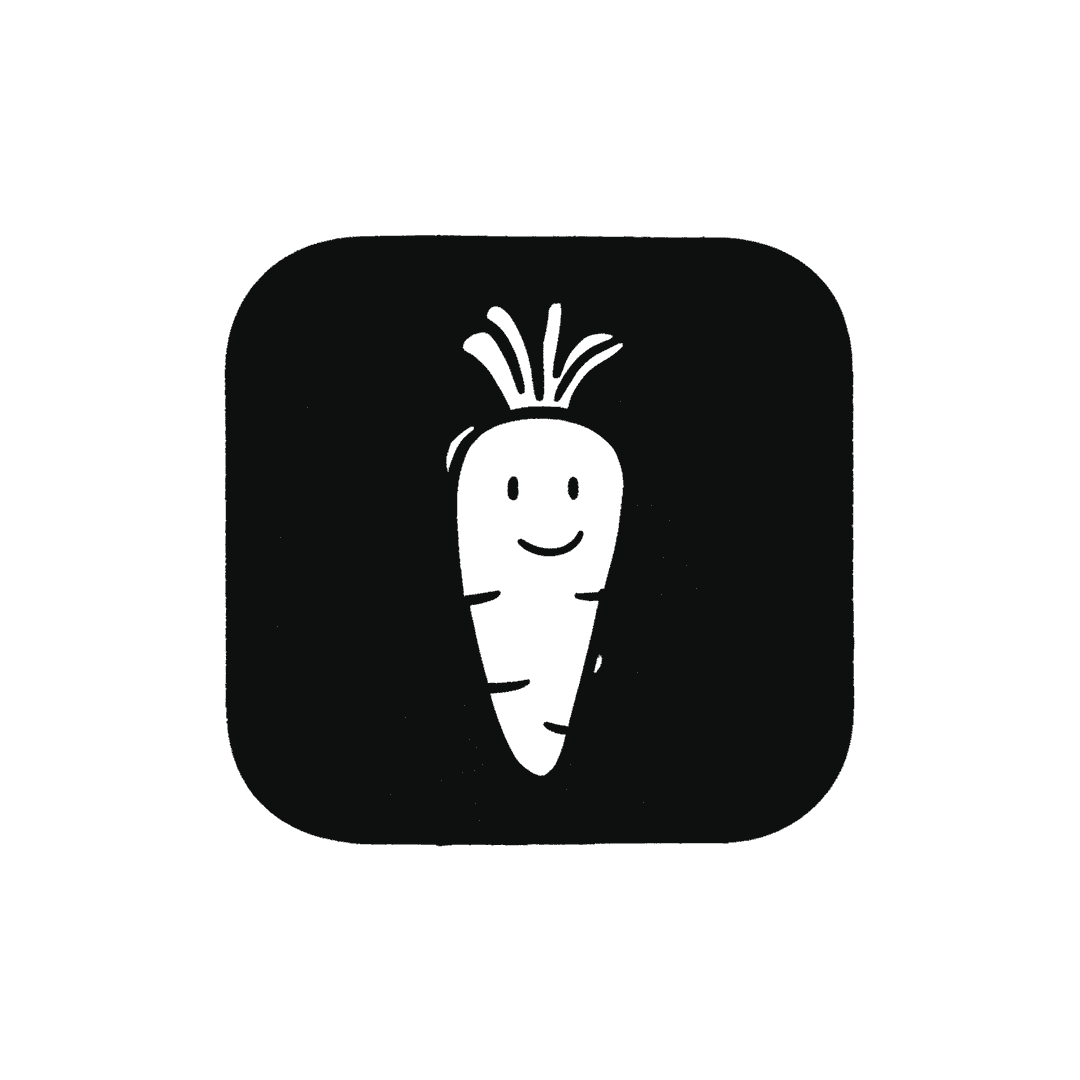Illustration of a Happy Carrot Icon