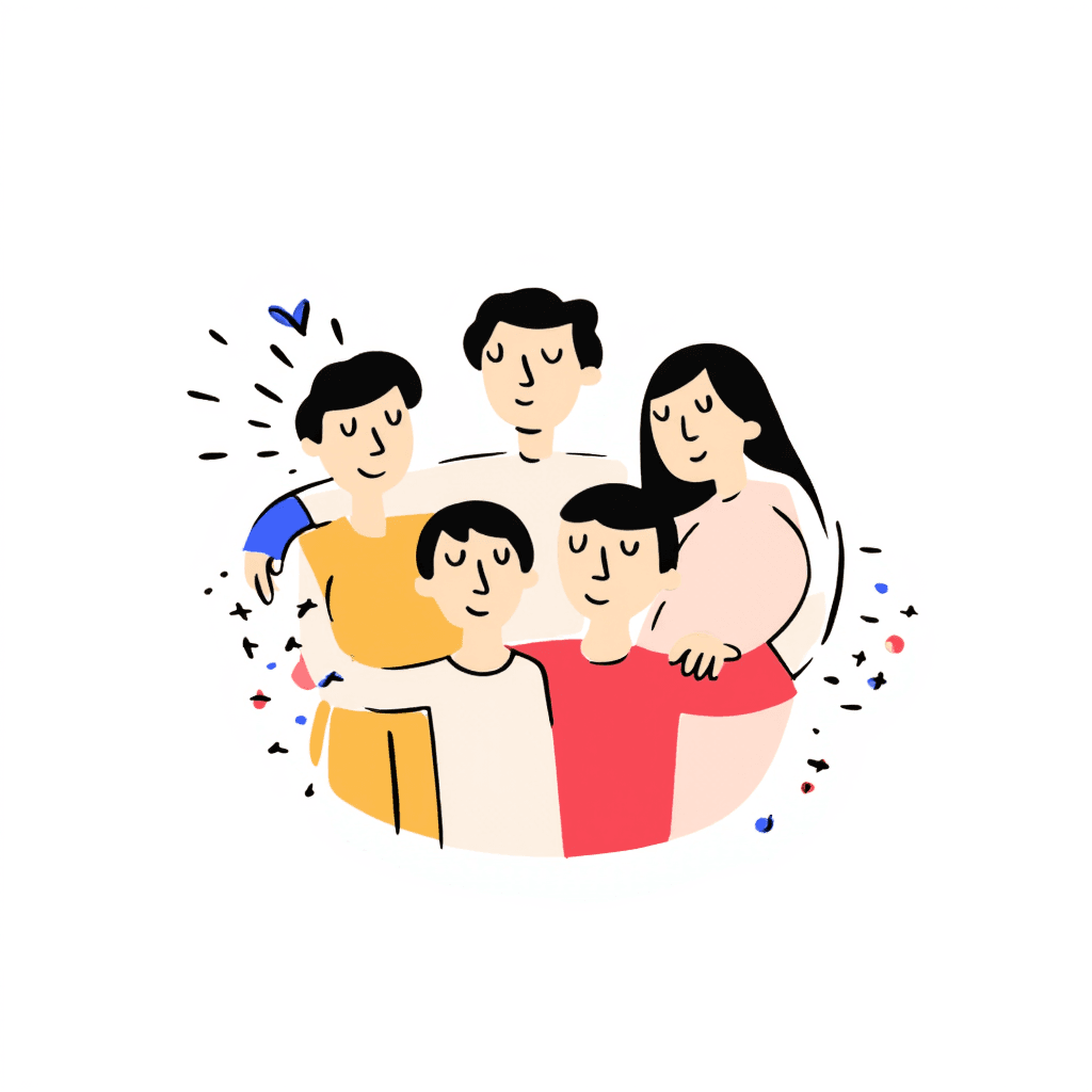 Illustration of a Happy Family Hug
