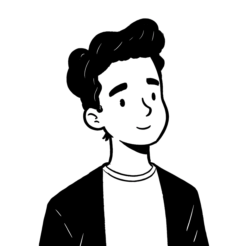 Illustration of a Happy Satisfied Man