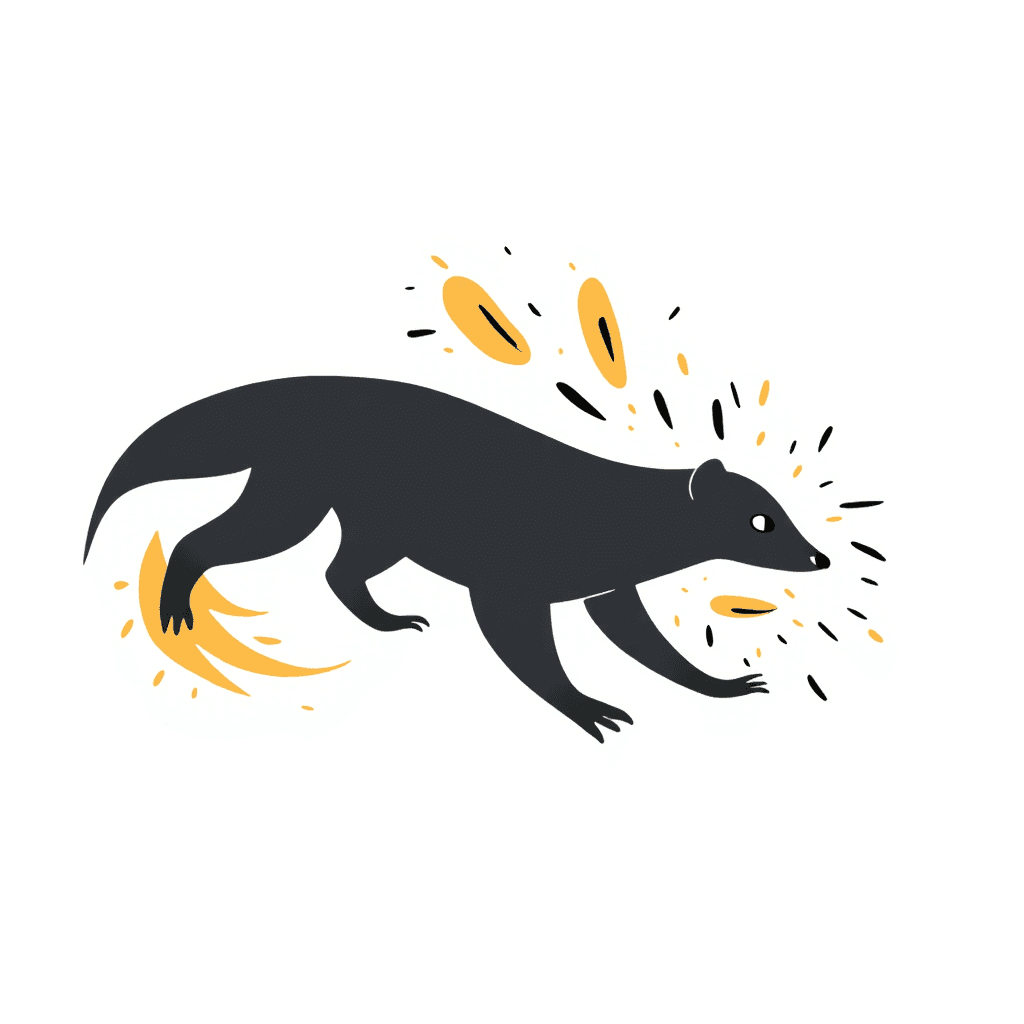 Illustration of a Honey Badger in Motion