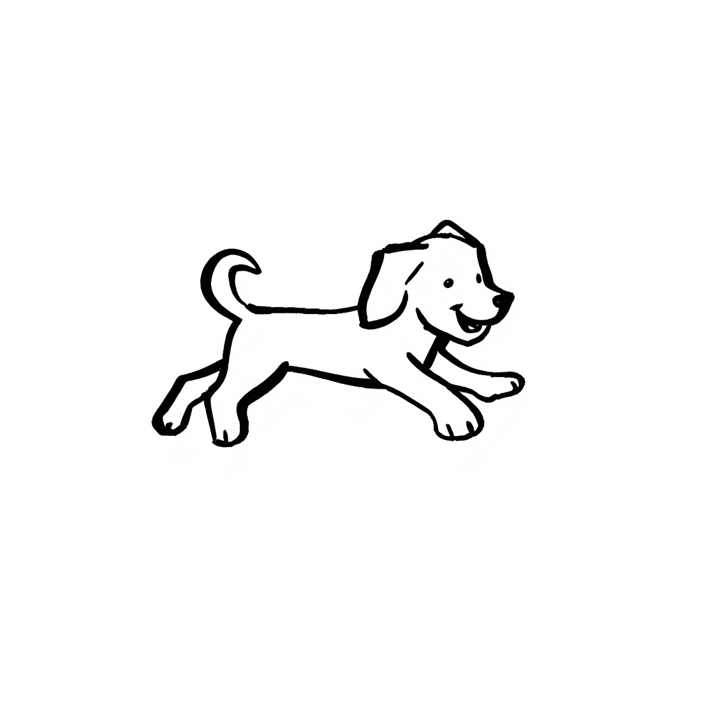 Illustration of a Joyful Jumping Dog