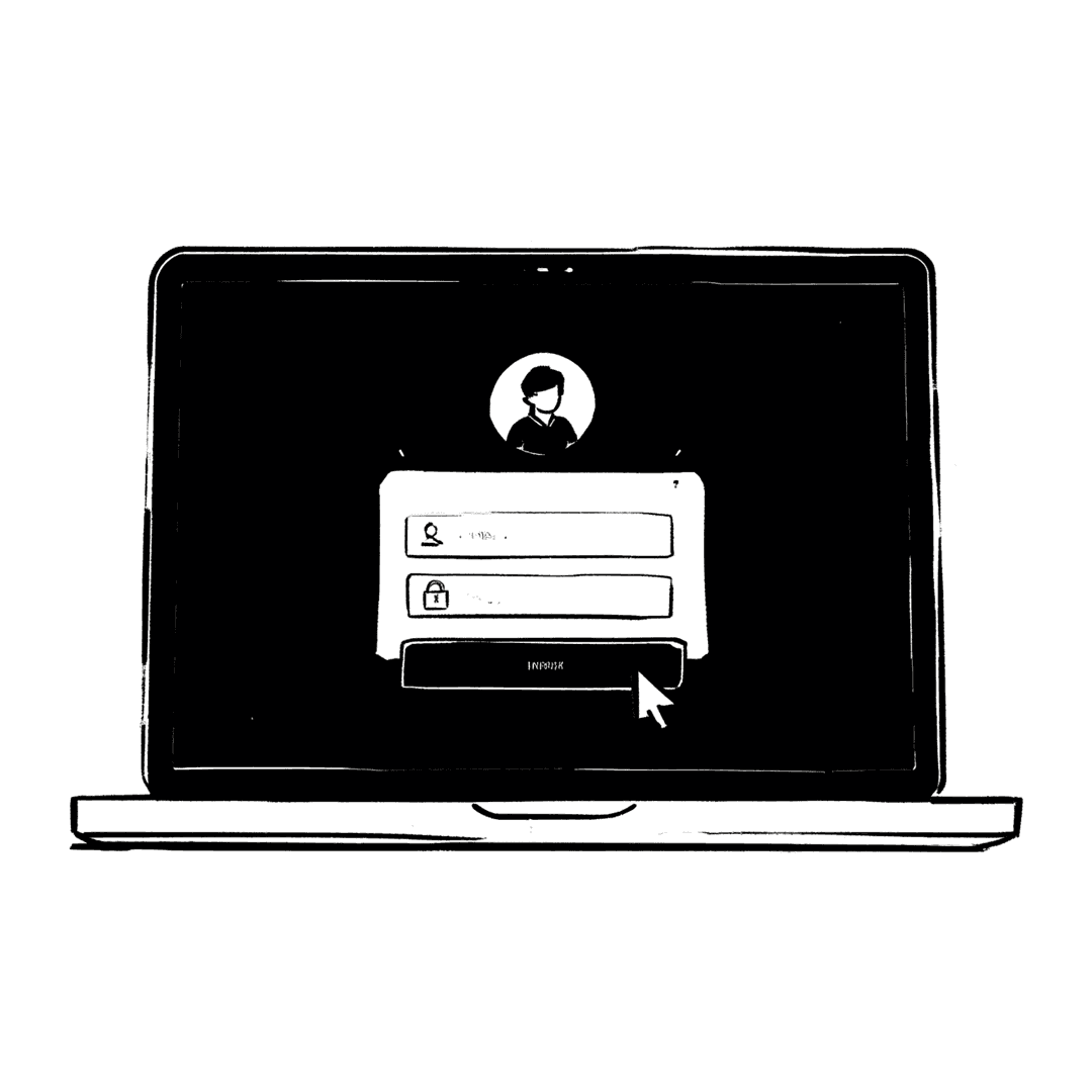 Illustration of a Laptop Login Screen