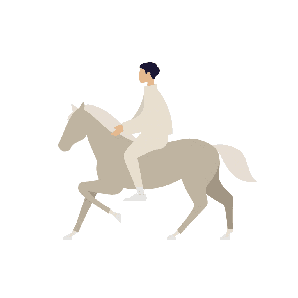 Illustration of a Man Riding a Horse