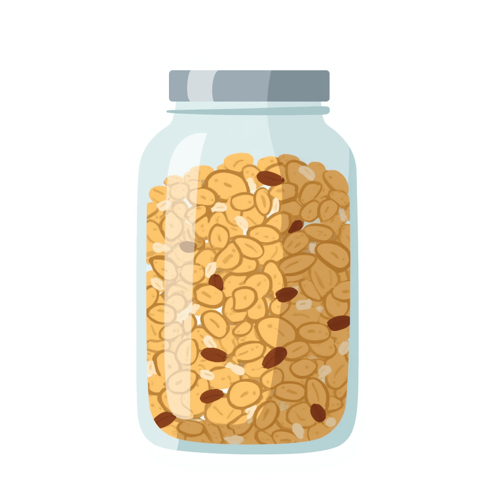 Illustration of a Mason Jar with Granola