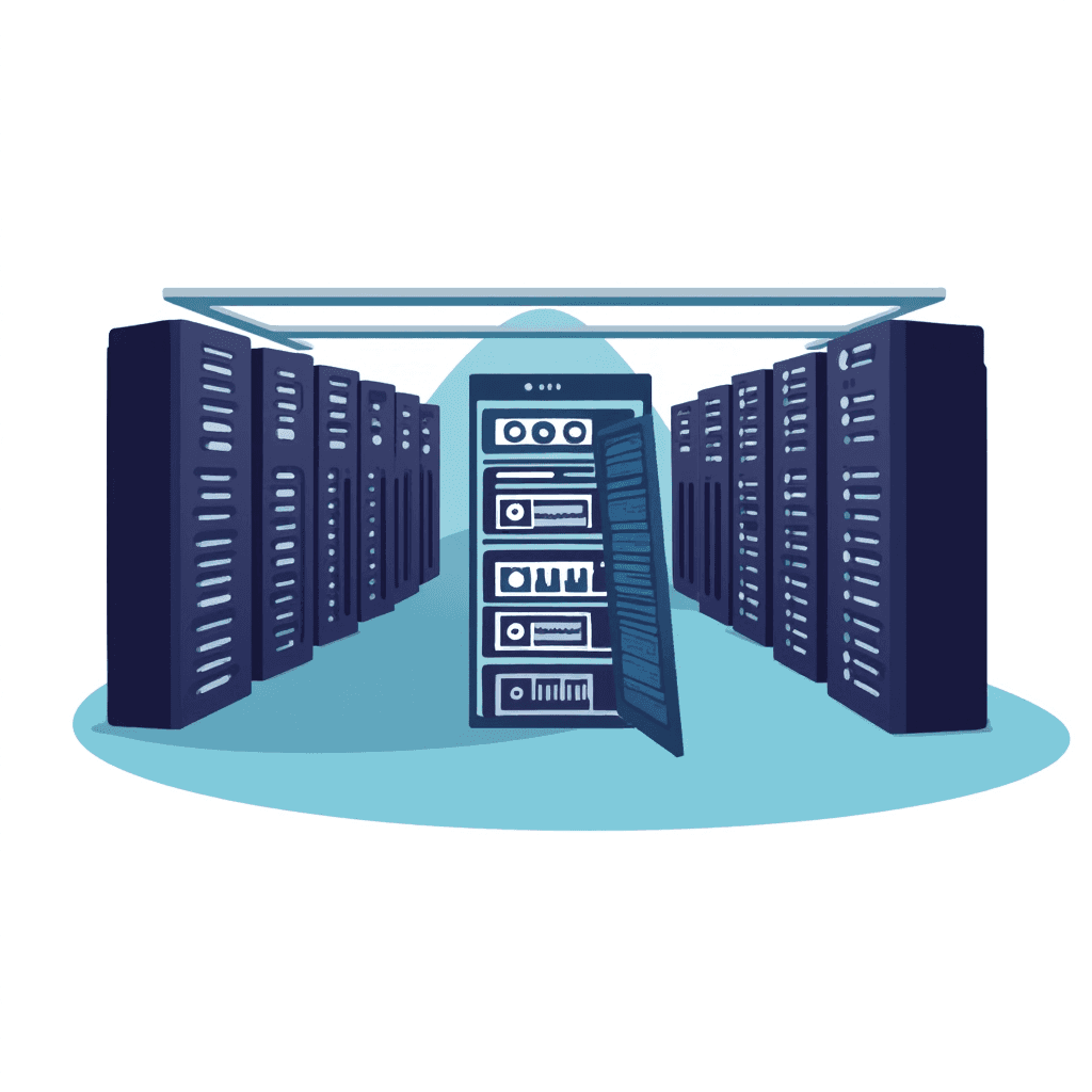 Illustration of a Modern Tech Server Room