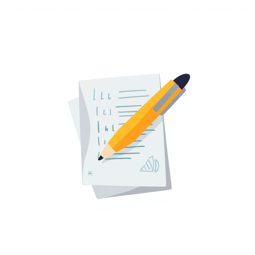 Illustration of a Pen on Notebook