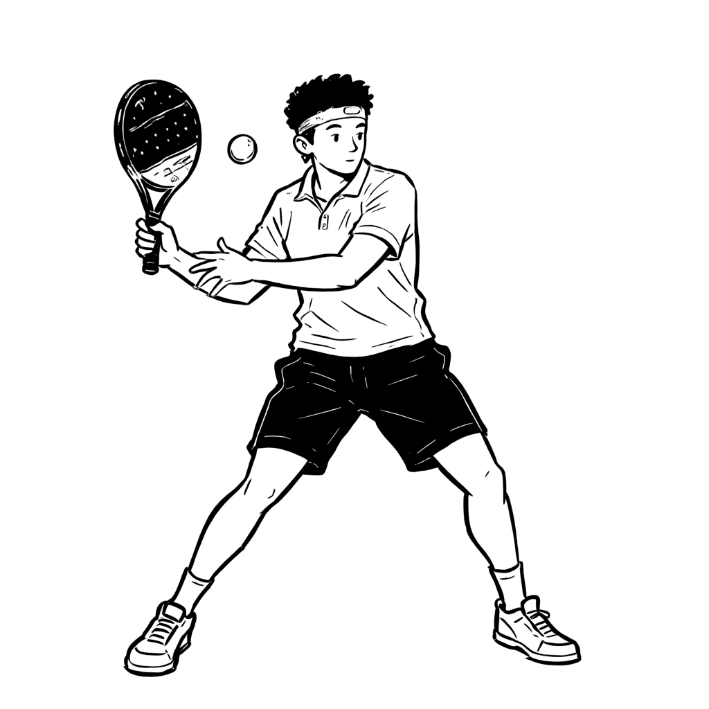 Illustration of a Person Playing Padel