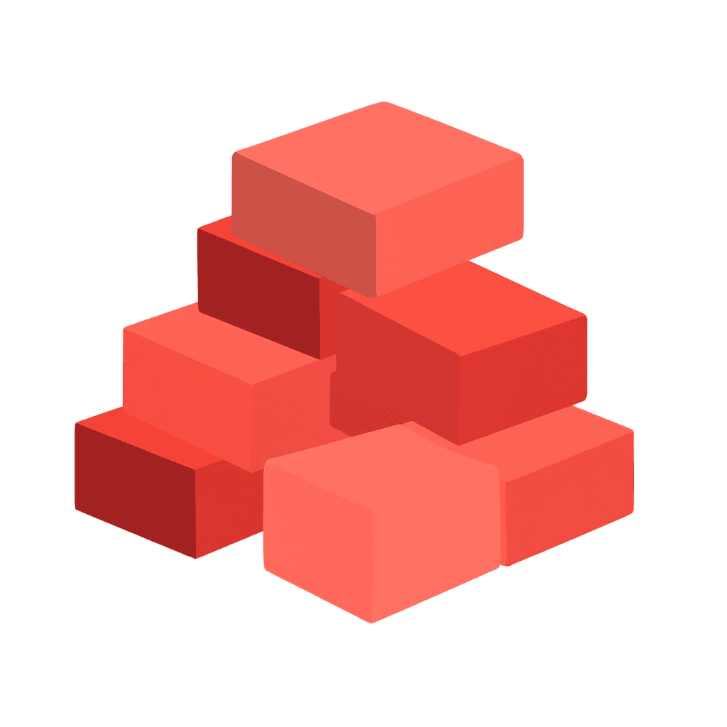 Illustration of a Pile of Red Bricks