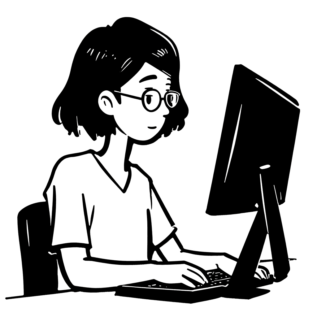 Illustration of a Programmer Girl at Work