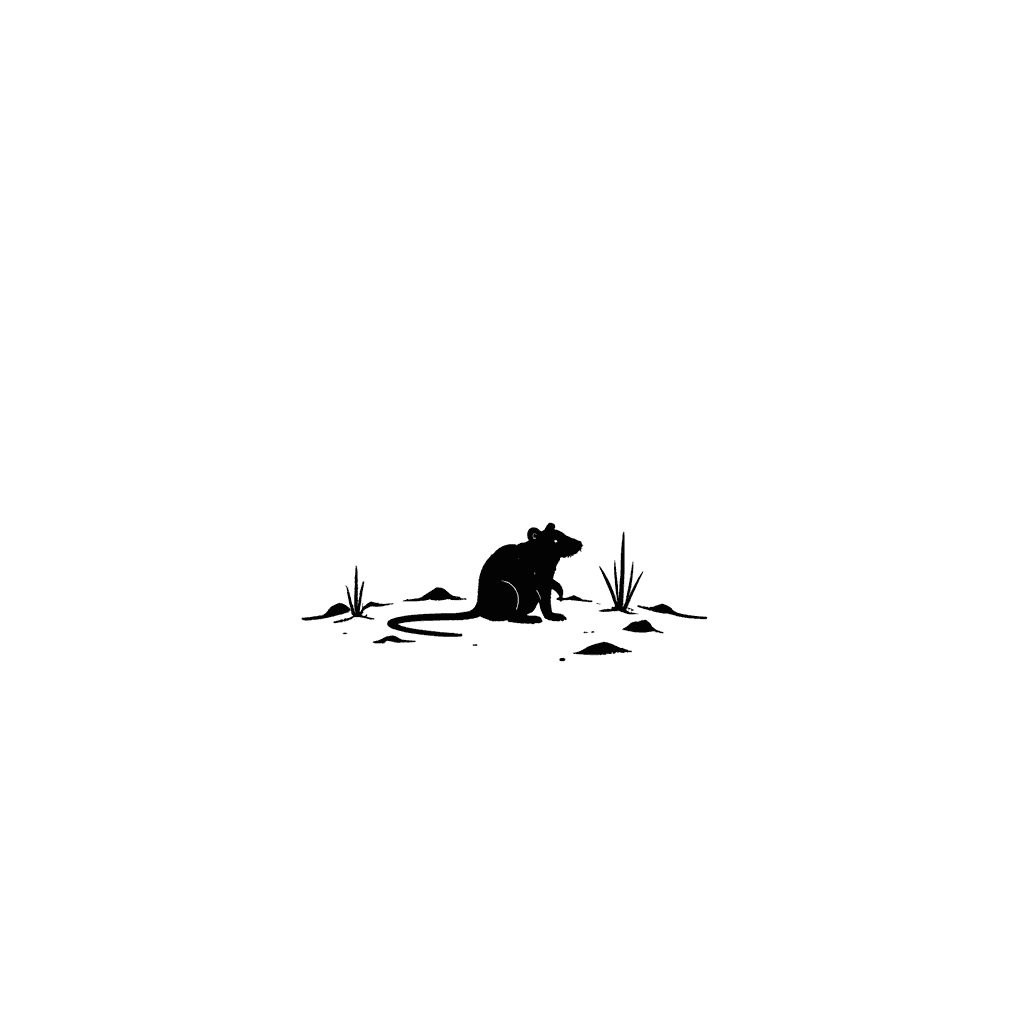 Illustration of a Rat in the Desert