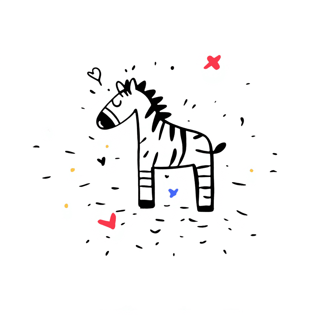 Illustration of a Sad Zebra