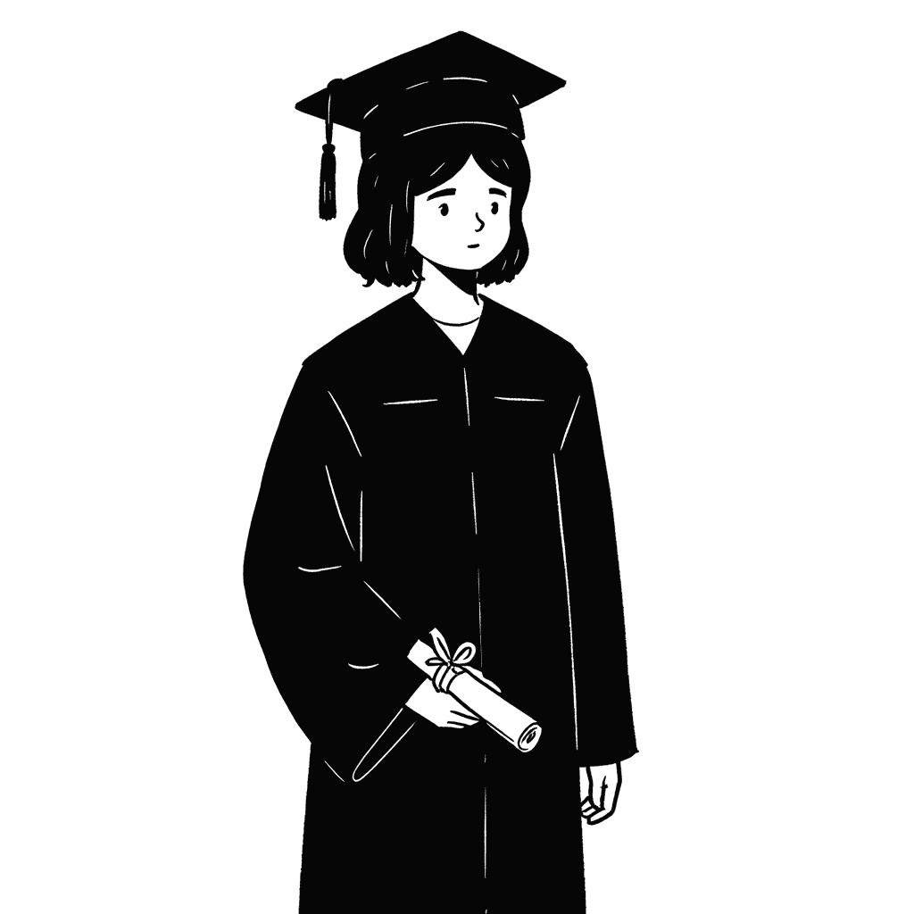 Illustration of a School Graduation Girl